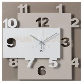 Orologio da parete moderno ziggurat bianco beige e sabbia