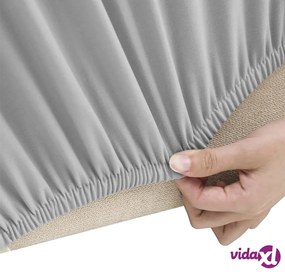 vidaXL Fodera Elasticizzata per Divano in Jersey di Poliestere Grigio