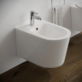 Bidet Round sospeso filo muro in ceramica