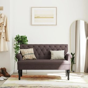 Panca Con Schienale Marrone Scuro 120x62x75,5 Cm İn Tessuto /