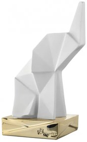 Bongelli preziosi Scultura moderna in marmorino Elefantino Origami h 25 - 2 varianti BIANCO ORO