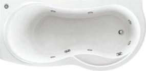Vasca idromassaggio KEKKY 80 x 180 cm bianco con schienale sx 6 idro jets orientabili