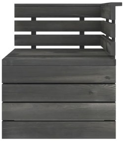 Set Divani da Giardino su Pallet 5 pz Legno Pino Grigio Scuro