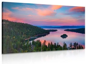 Stampa su tela – Lago al tramonto
