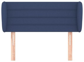 Testiera ad orecchio blu 103x23x78/88cm in tessuto