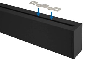 Plafoniera Lineare Nera da soffitto in Alluminio per Striscia LED 1 e 2 metri Variante Lunghezza 2 Metri