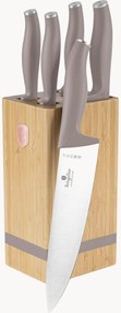 Coltelli da cucina con ceppo Taupe, set da 6