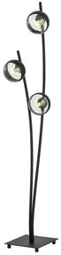 Piantana Contemporaneo Oceano Acciaio Nero Trasparente 3 Luci E14 Ip20