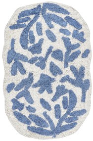 Tappetino per bagno cotone blu 60 x 90 cm DERIK Beliani