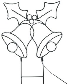 Brilagi - Decorazione natalizia LED da esterno LED/3xAA IP44 55x32 cm campanelle