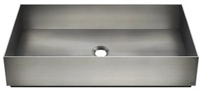 Lavabo 60x35 da appoggio senza troppo pieno in acciaio Steel brushed inverso total look 54606 Gessi