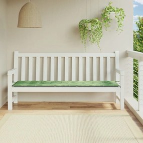 Cuscino Panca Da Giardino Motivo A Foglie 200x50x3 Cm Tessuto /