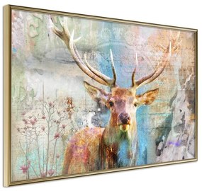 Poster  Pastel Deer  Cornice Quadri Cornice d'oro, Larghezza x Altezza Home decor 90x60