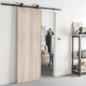 Porta scorrevole Brush in mdf marrone, L 93 x H 215 cm, con binario Indus Reversibile