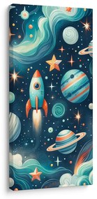 Quadro su tela – Pianeti colorati e stelle