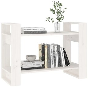 Libreria/divisorio bianco 41x35x57 cm in legno massello di pino