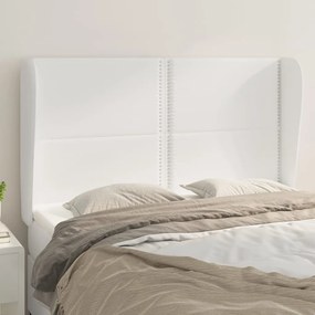 Testiera Ad Orecchio Bianca 147x23x118/128 Cm İn Similpelle /