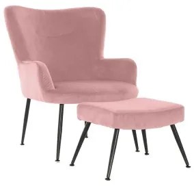 Poltrona DKD Home Decor S3023869 Nero Rosa Metallo Plastica Velluto Moderno 70 x 60 x 84 cm