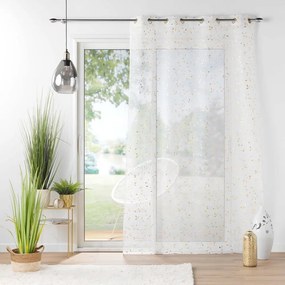 Tenda in voile bianco-oro 140x240 cm Floressia - douceur d'intérieur