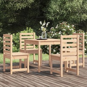 Set Da Pranzo Per Giardino 5 Pz İn Legno Massello Di Pino /