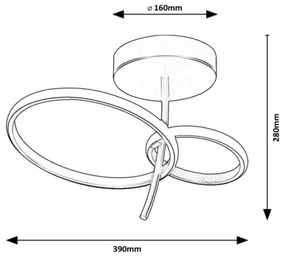 Rabalux 71296 - Lampadario a sospensione con supporto rigido LED EMILION LED/24W/230V
