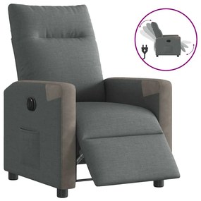 Poltrona Elettrica Reclinabile Grigio Scuro İn Tessuto /
