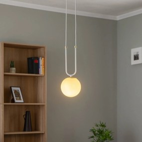 EMIBIG LIGHTING Lampada a sospensione Glam, bianco/opalino, 1 luce