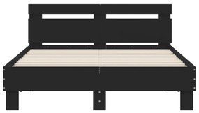Giroletto con testiera nero 120x200 cm in legno multistrato