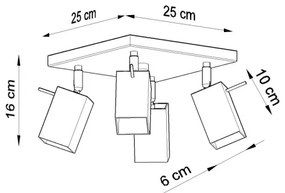 Faretto MERIDA 4 4xGU10/40W/230V nero