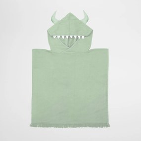 Asciugamano per neonato in cotone verde con cappuccio 62x63 cm Monster - Sunnylife