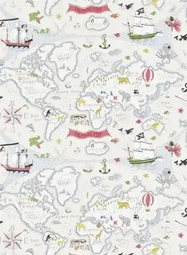 Kindertapete Treasure Map von Sanderson - Weiß/ Bunt