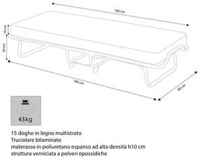 RANDA - brandina pieghevole con materasso