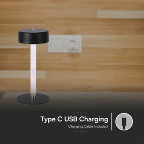 LED Lampada da tavolo ricaricabile dimmerabile LED/3W/5V 3000-6000K nero