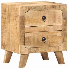 Comodino 40x32x46 Cm İn Legno Massello Di Mango Grezzo /