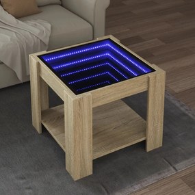 Tavolino Salotto Con Led Rovere Sonoma 53x53x45 Cm Multistrato /
