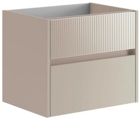 Mobile da bagno sotto lavabo Niwa beige laccato opaco L 59.5 x H 50 x P 45.5 cm 2 cassetti, lavabo non incluso