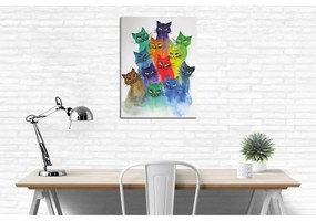 Pittura su tela Happy Cats, 30 x 40 cm - Wallity