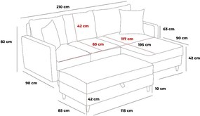 Divano angolare beige (angolo destro) Eva - Balcab Home