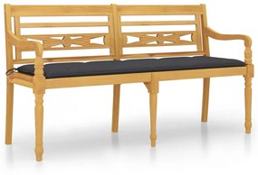 Panchina batavia cuscino antracite 150 cm legno massello teak