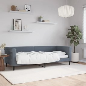 Letto Da Giorno Grigio Scuro 80x200 Cm İn Velluto /