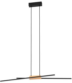 Lampadario LED moderno Panagria nero, luce calda 3120 lumen, EGLO