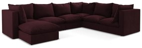 Divano angolare burgundy (con penisola a destra/a U) Manao – Makamii