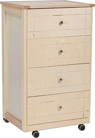 Carrello Cassettiera Giada con piano mattonelle in ceramica NATURALE