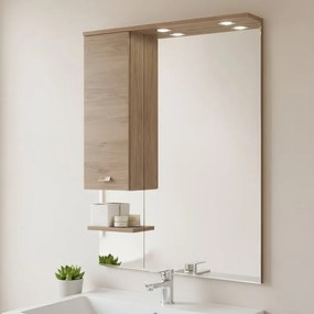 Specchio con illuminazione integrata bagno rettangolare Rimini L 81 x H 108 x P 18.5 cm marrone