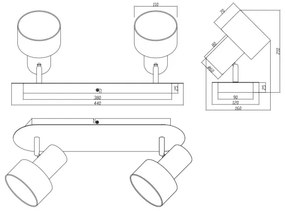 Trio - Faretto WAILER 2xGU10/5W/230V nero