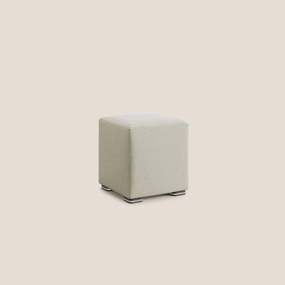 Cube pouf in tessuto morbido smacchiabile T05 beige