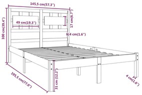 Giroletto Nero in Legno Massello 140x190 cm