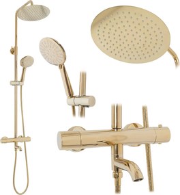 Set Doccia da incasso con Termostatato Lungo Gold