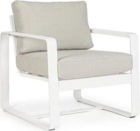 Salotto Da Esterno In Alluminio Divano 3 Posti 2 Poltrone Con Tavolino Merrigan Bianco Bizzotto
