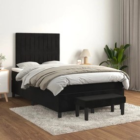 Giroletto A Molle Con Materasso Nero 120x200 Cm İn Velluto /